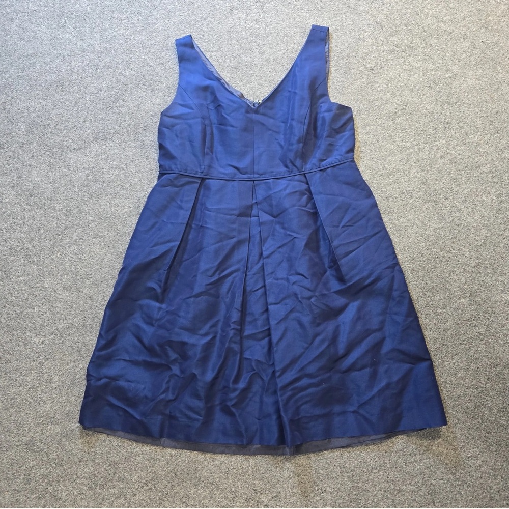 J. Crew Navy V-Neck Sleeveless Midi Dress